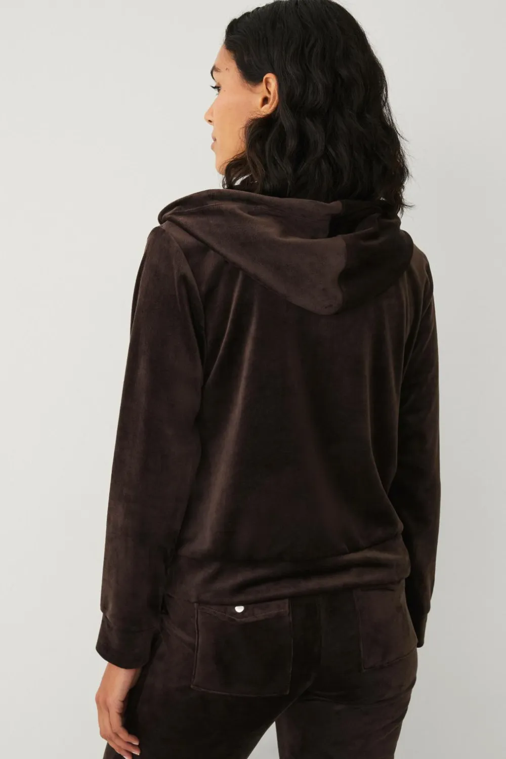 Ellos Collection Hættetrøje i velour Brun Clearance