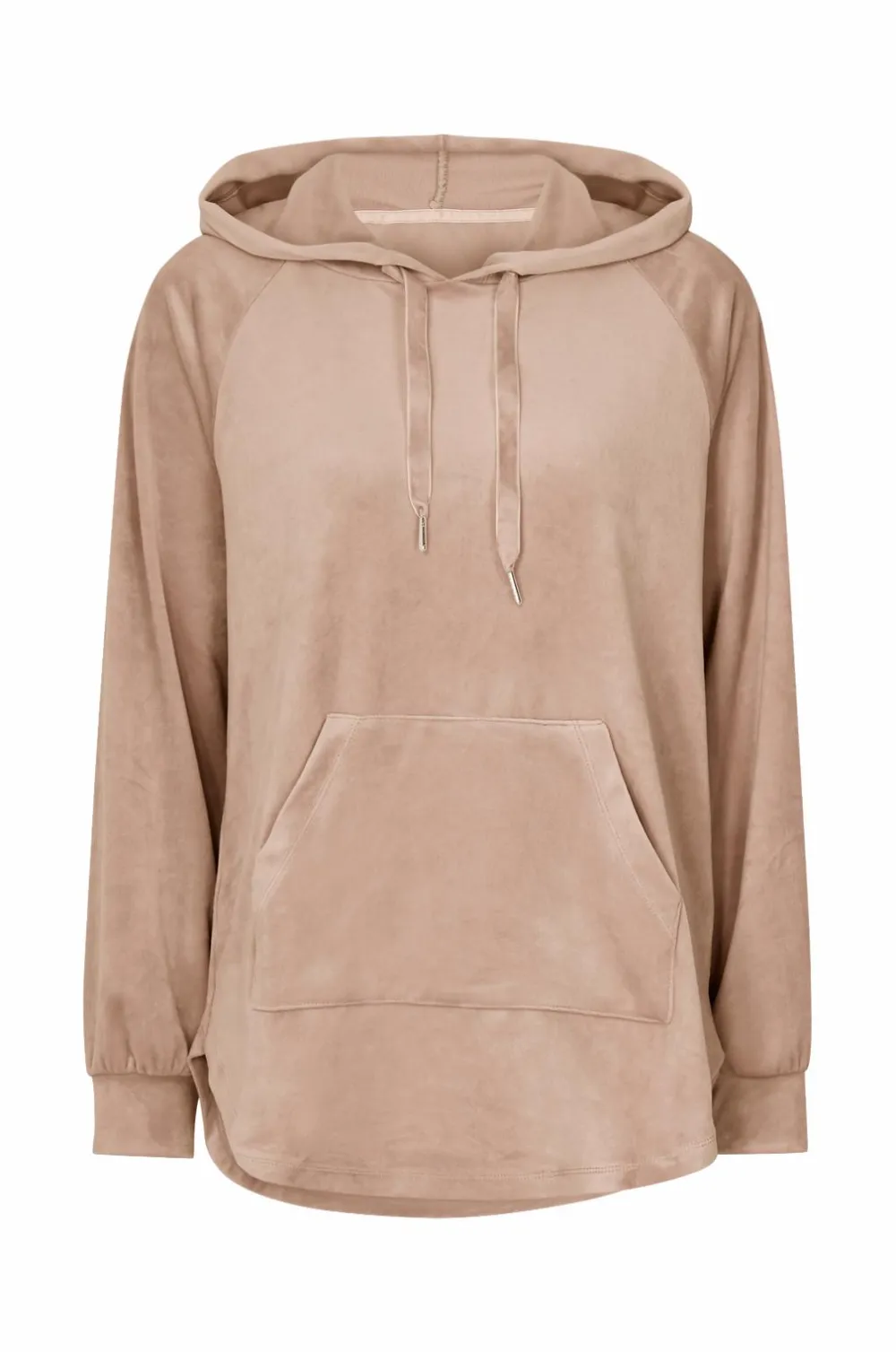 Ellos Loungewear & Homewear>Collection Hættetrøje i velour Beige