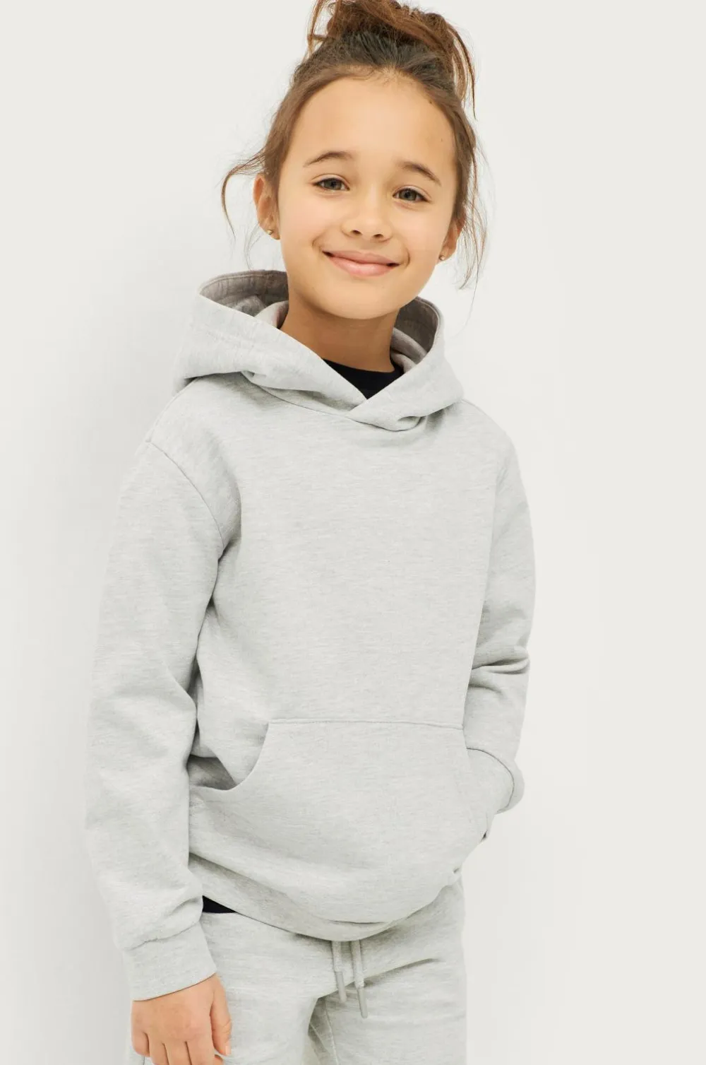 Ellos Basistøj>Collection Hættetrøje Basic Lysegrå melange