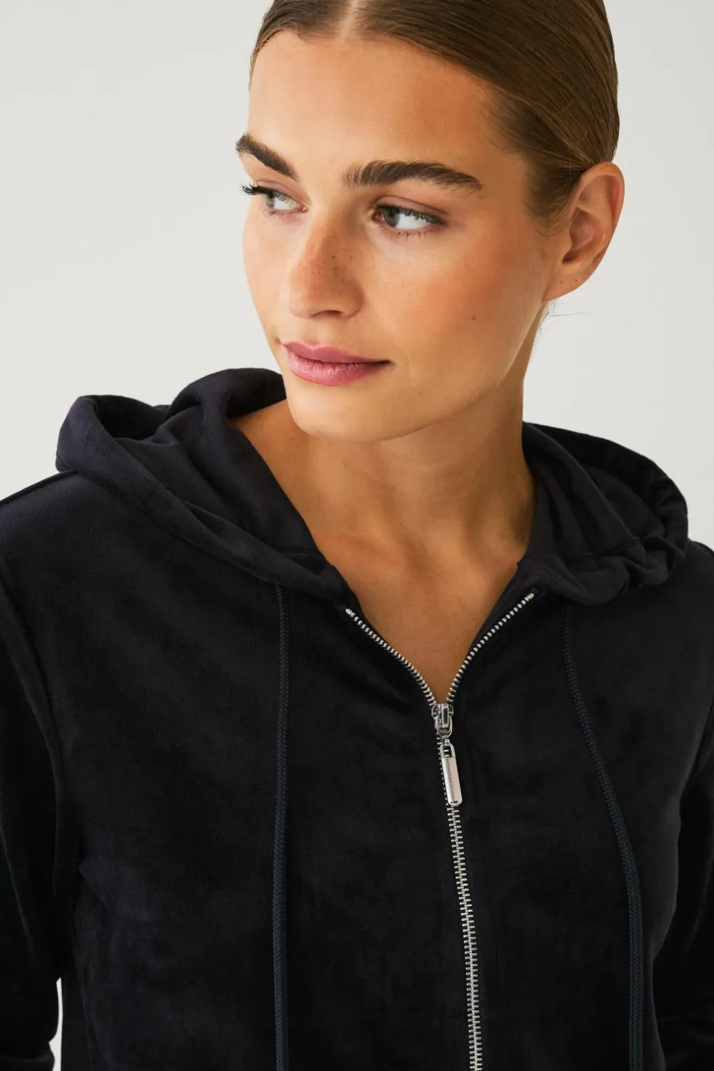 Ellos Loungewear & Homewear|Sweatshirts & Hoodies>Collection Hættetrøje i velour Sort