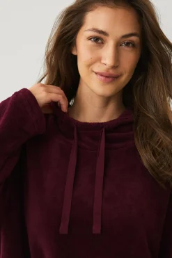Ellos Collection Hyggelig kjole i fleece Mørkrød Online