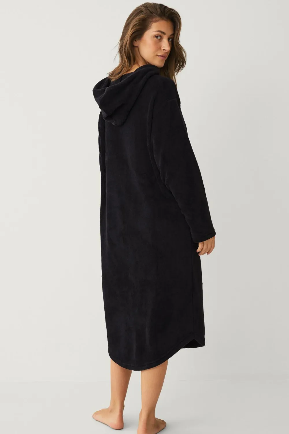 Ellos Loungewear & Homewear>Collection Hyggelig kjole i fleece Sort