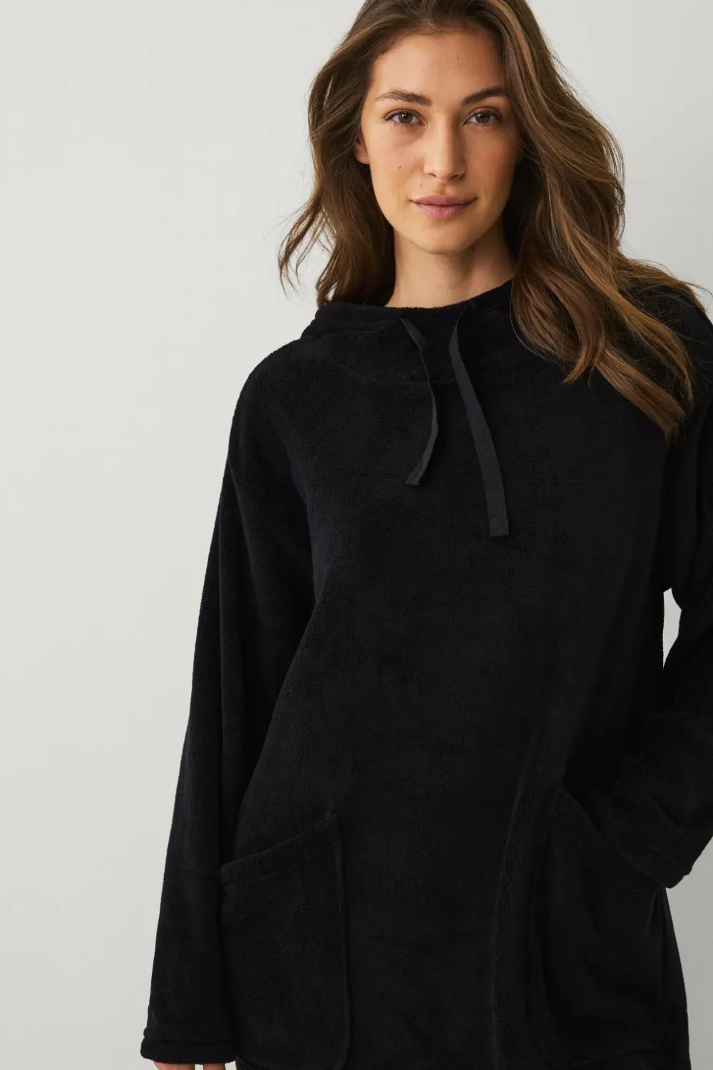 Ellos Loungewear & Homewear>Collection Hyggelig kjole i fleece Sort