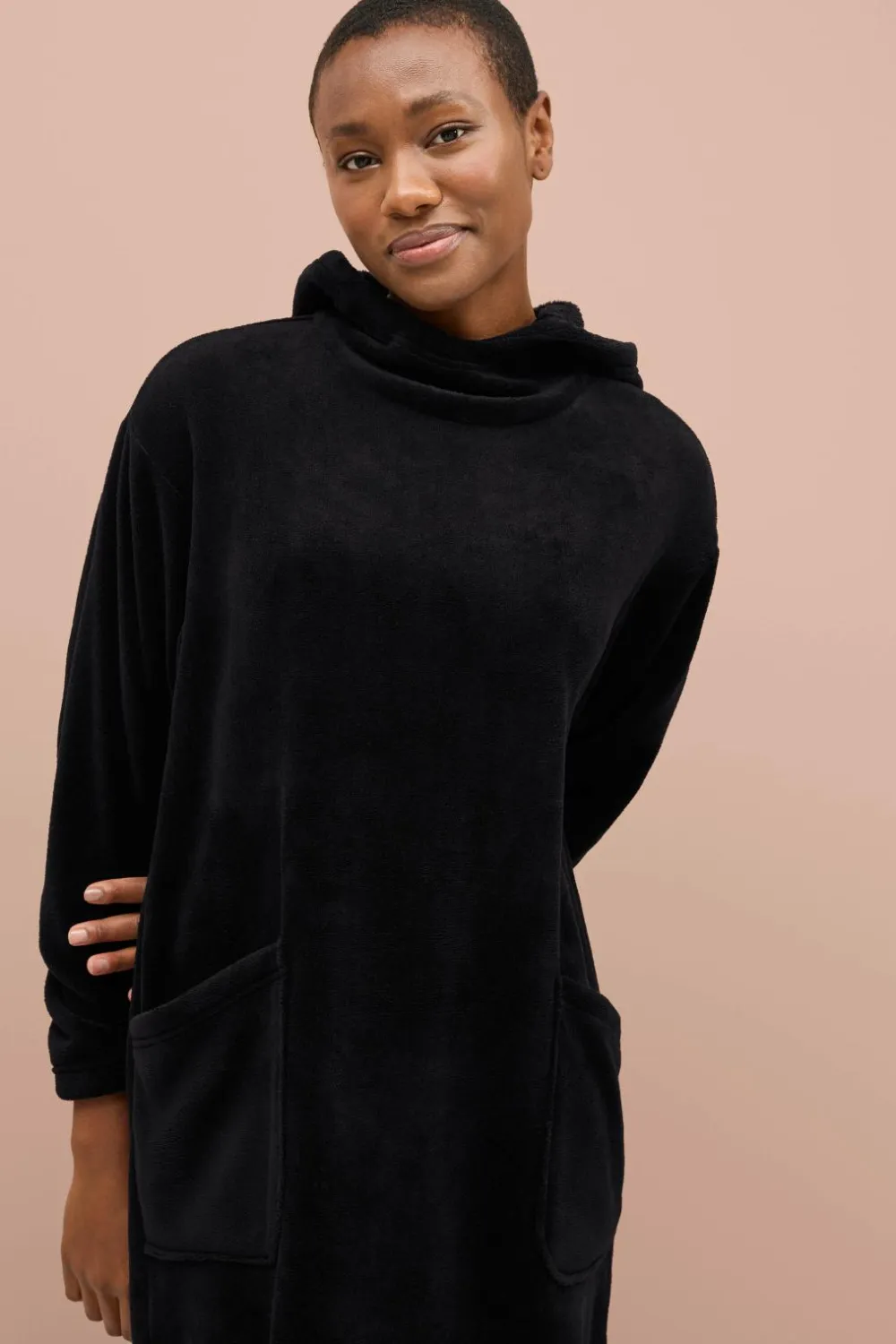 Ellos Nattøj|Loungewear & Homewear>Collection Hyggelig kjole i fleece Sort