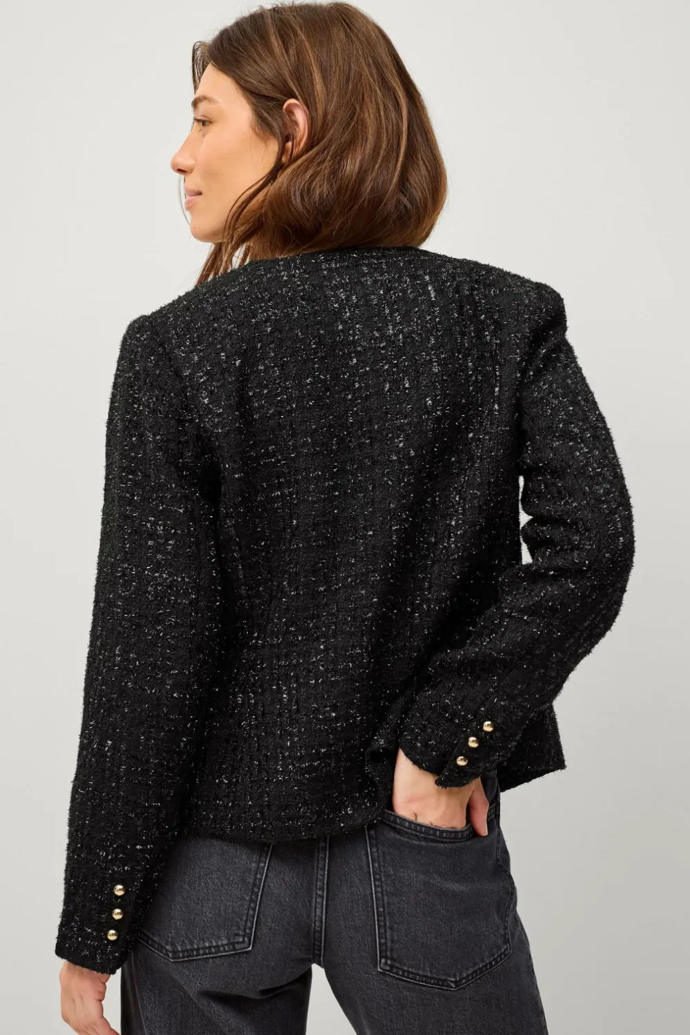 Ellos Blazere & Veste>Collection Jakke i bouclé Sort