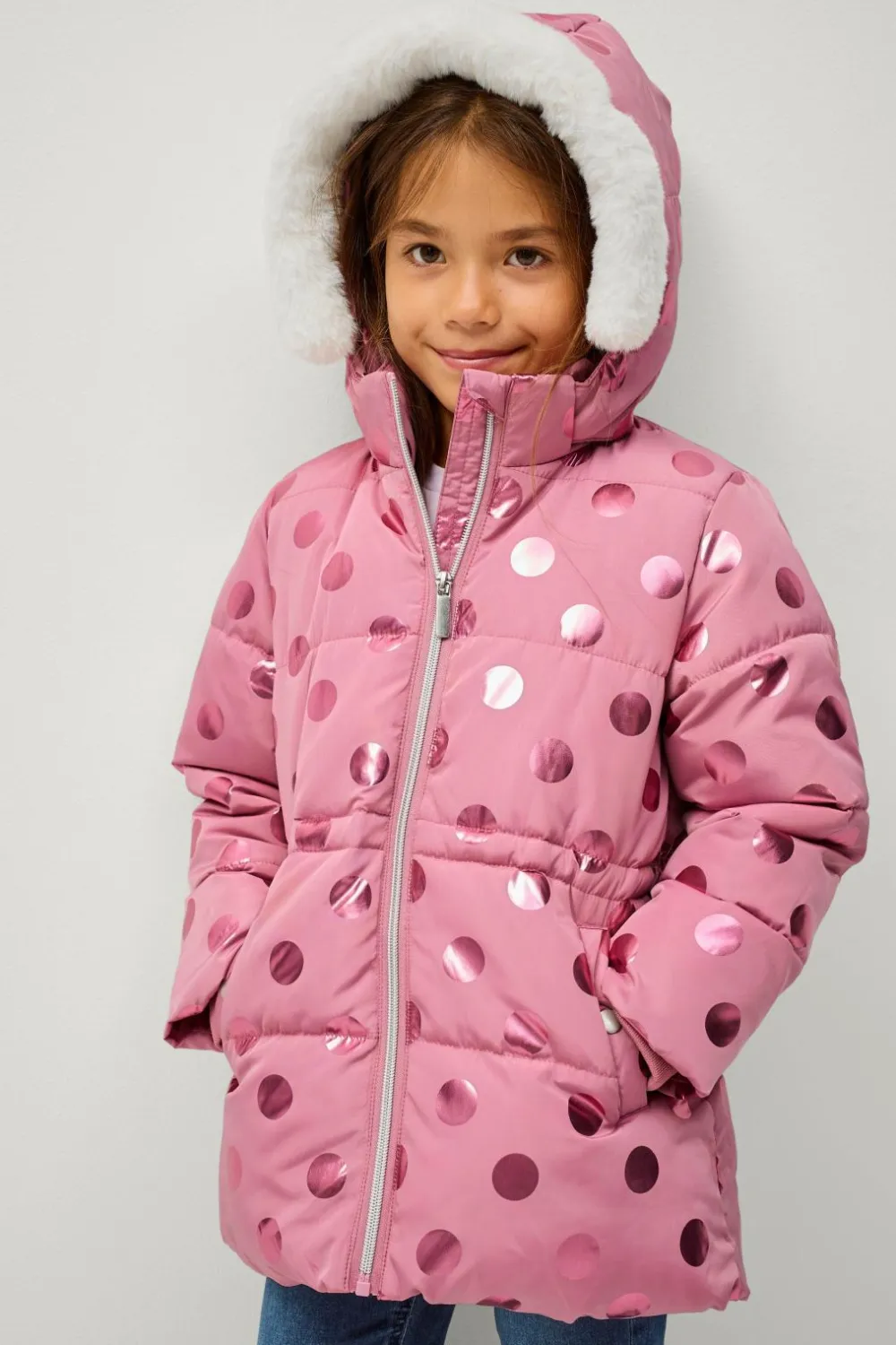 Ellos Overtøj>Collection Jakke Lotta Rosa med prikker