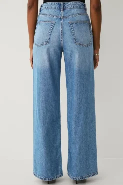 Ellos Collection Jeans med brede ben og høj talje Mellemblå vasket Hot