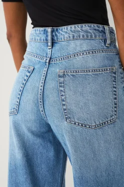 Ellos Collection Jeans med brede ben og høj talje Mellemblå vasket Hot
