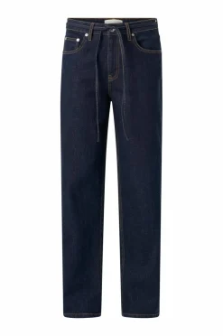 Ellos Collection Jeans med brede ben og bindebånd i taljen Skyllingvask Discount