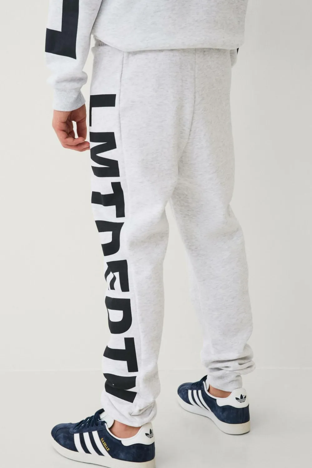 Ellos Collection Joggingbukser med print Gråmelange Discount