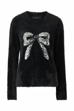 Ellos Collection Julesweater med dekorativt julemotiv Sort Discount