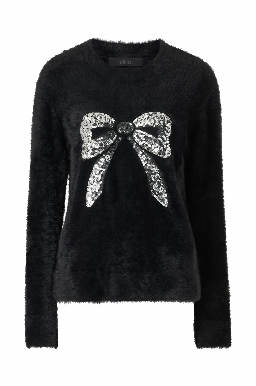 Ellos Collection Julesweater med dekorativt julemotiv Sort Discount