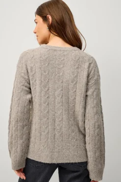Ellos Collection Kabelstrikket Pullover Beige Discount