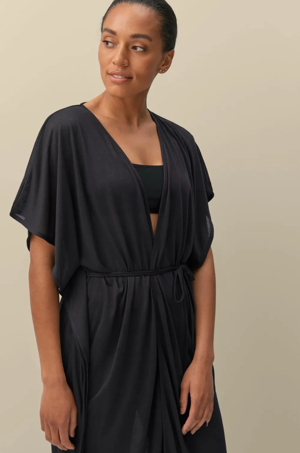 Ellos Strandtøj>Collection Kaftan-strandkjole Sort