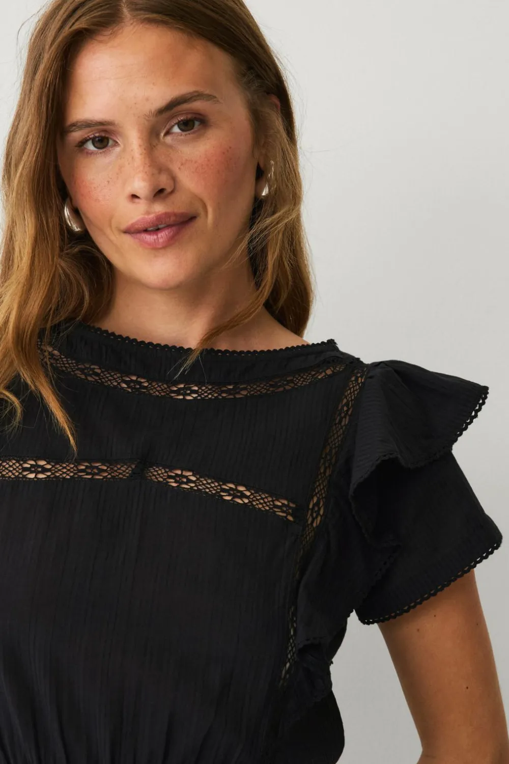 Ellos Kjoler>Collection Kjole med blondedetaljer sort