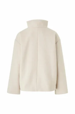 Ellos Collection Kort frakke med høj krave Beige Discount