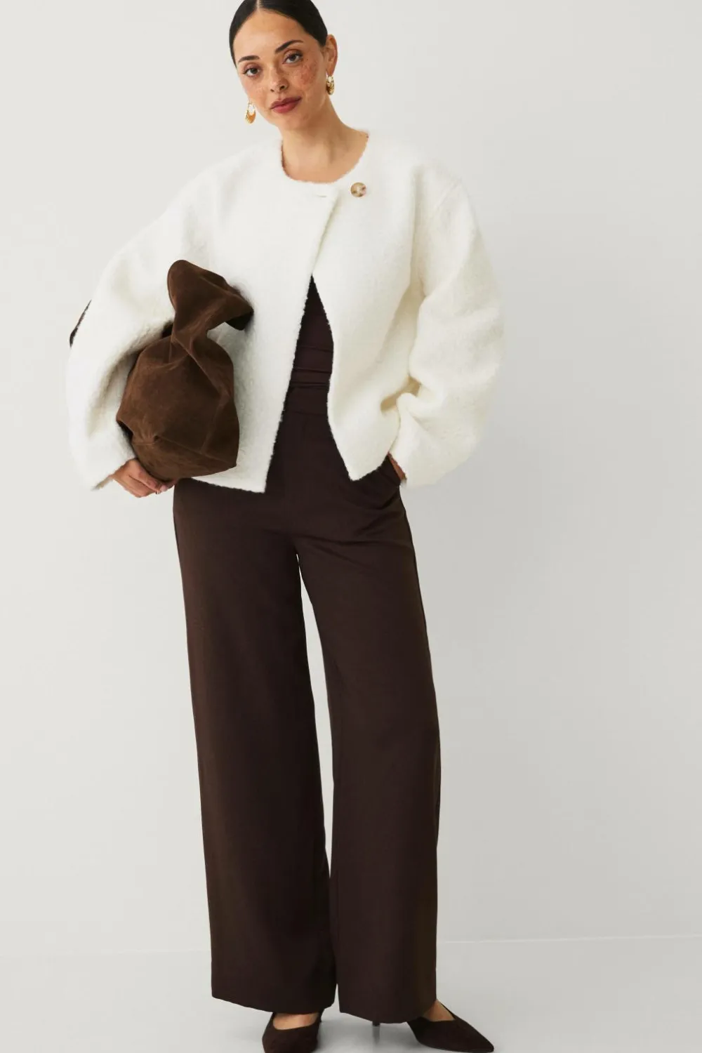 Ellos Collection Kort jakke med struktur creme Clearance