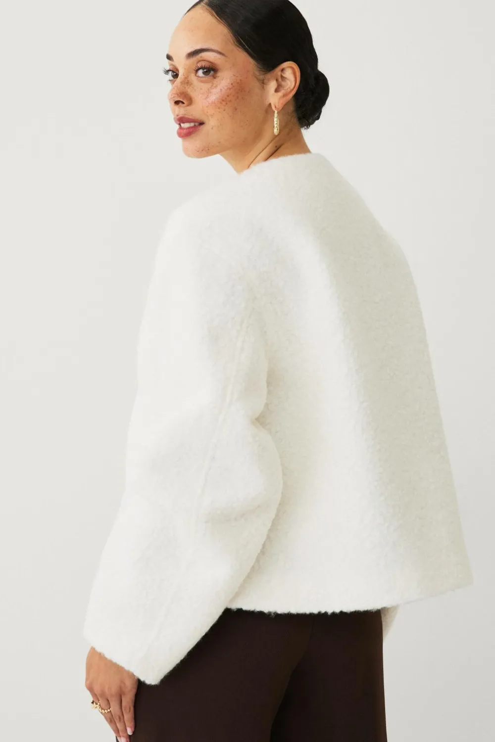 Ellos Collection Kort jakke med struktur creme Clearance