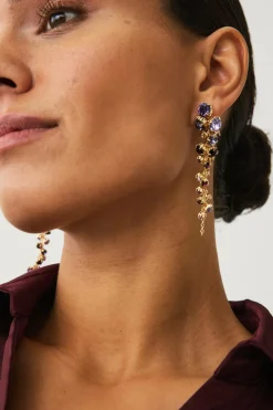 Ellos Collection Lange ørestikker Guld/lilla Sale