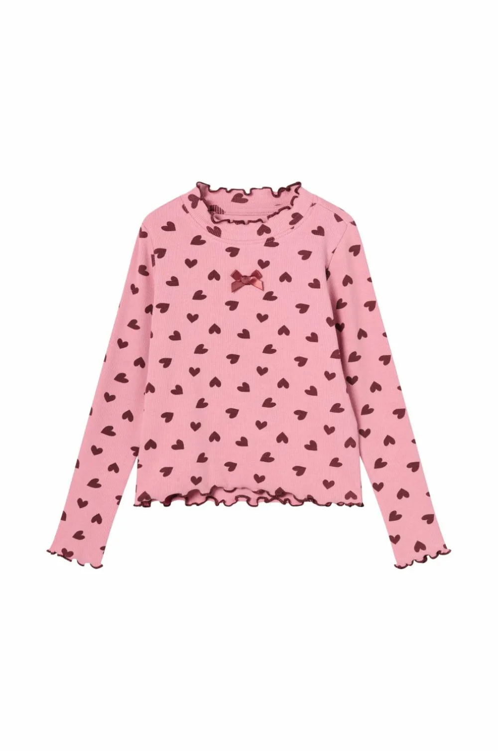 Ellos Collection Langærmet, ribbet top Rosa mønstret Clearance