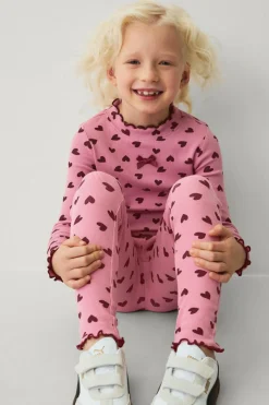 Ellos Collection Langærmet, ribbet top Rosa mønstret Clearance