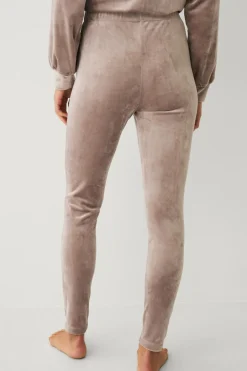 Ellos Collection Leggings i velour Beige