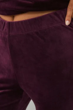 Ellos Collection Leggings i velour Vinrød Outlet