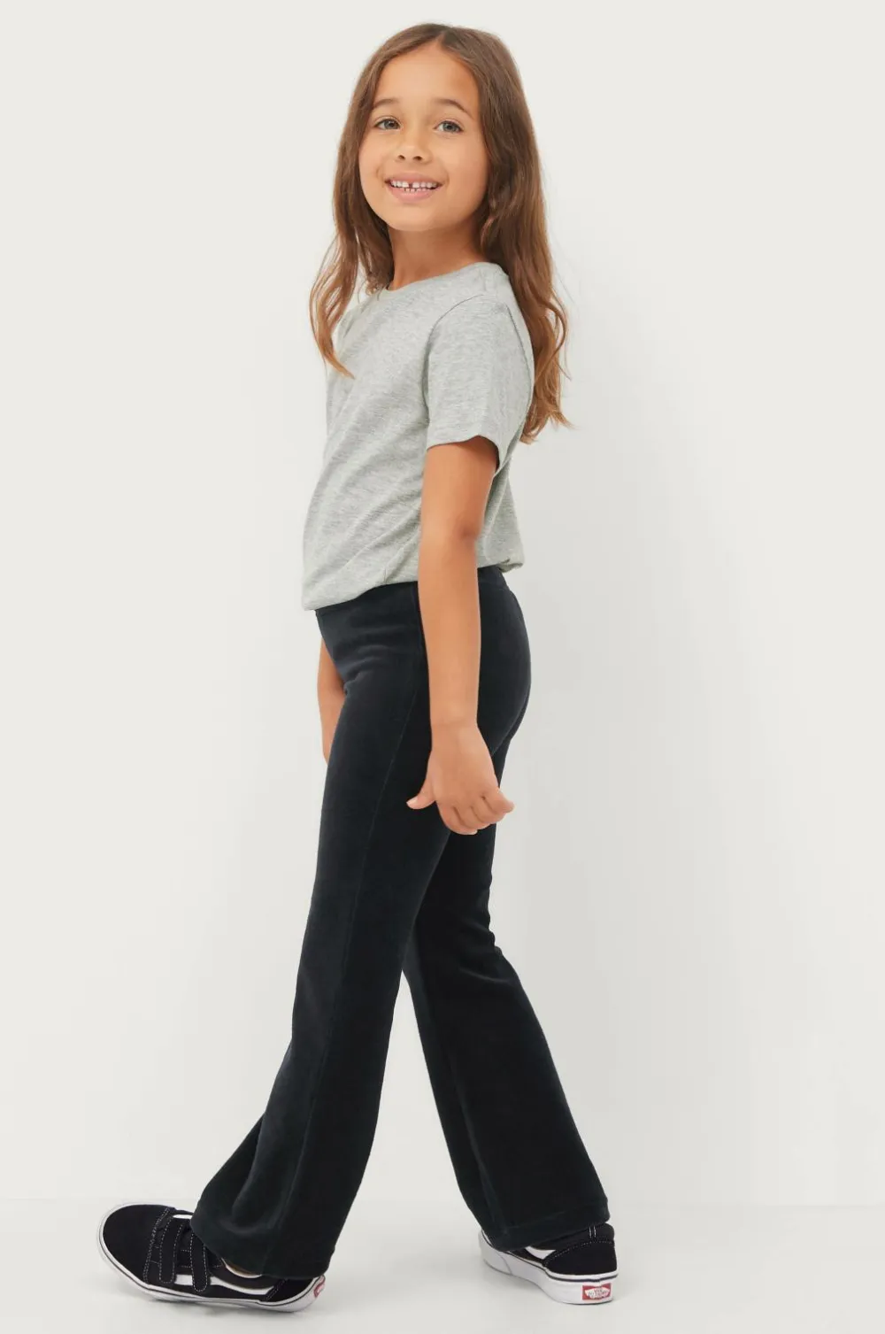 Ellos Collection Leggings Bootcut i velour Black mdf/metal Hot