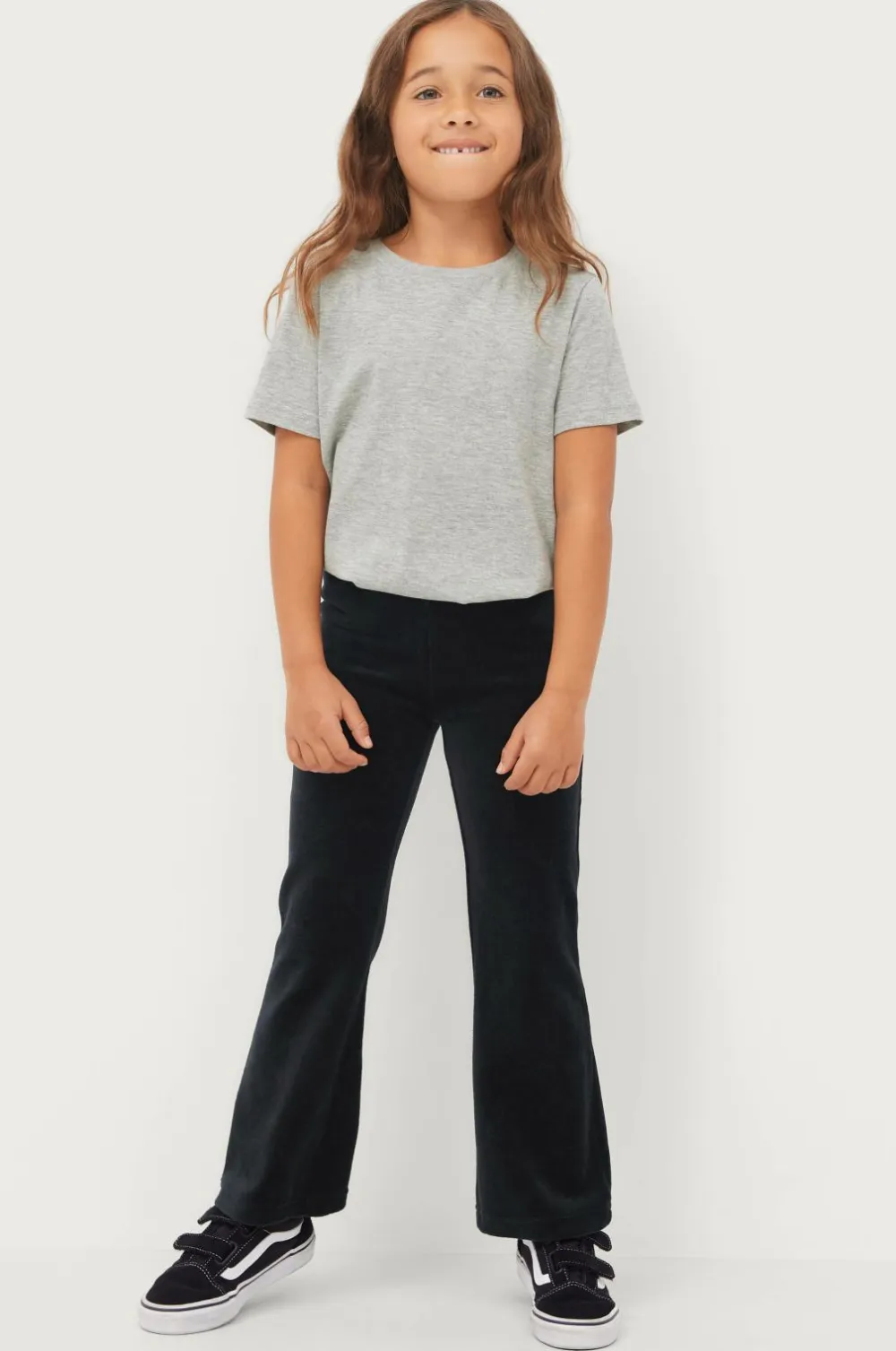 Ellos Collection Leggings Bootcut i velour Black mdf/metal Hot