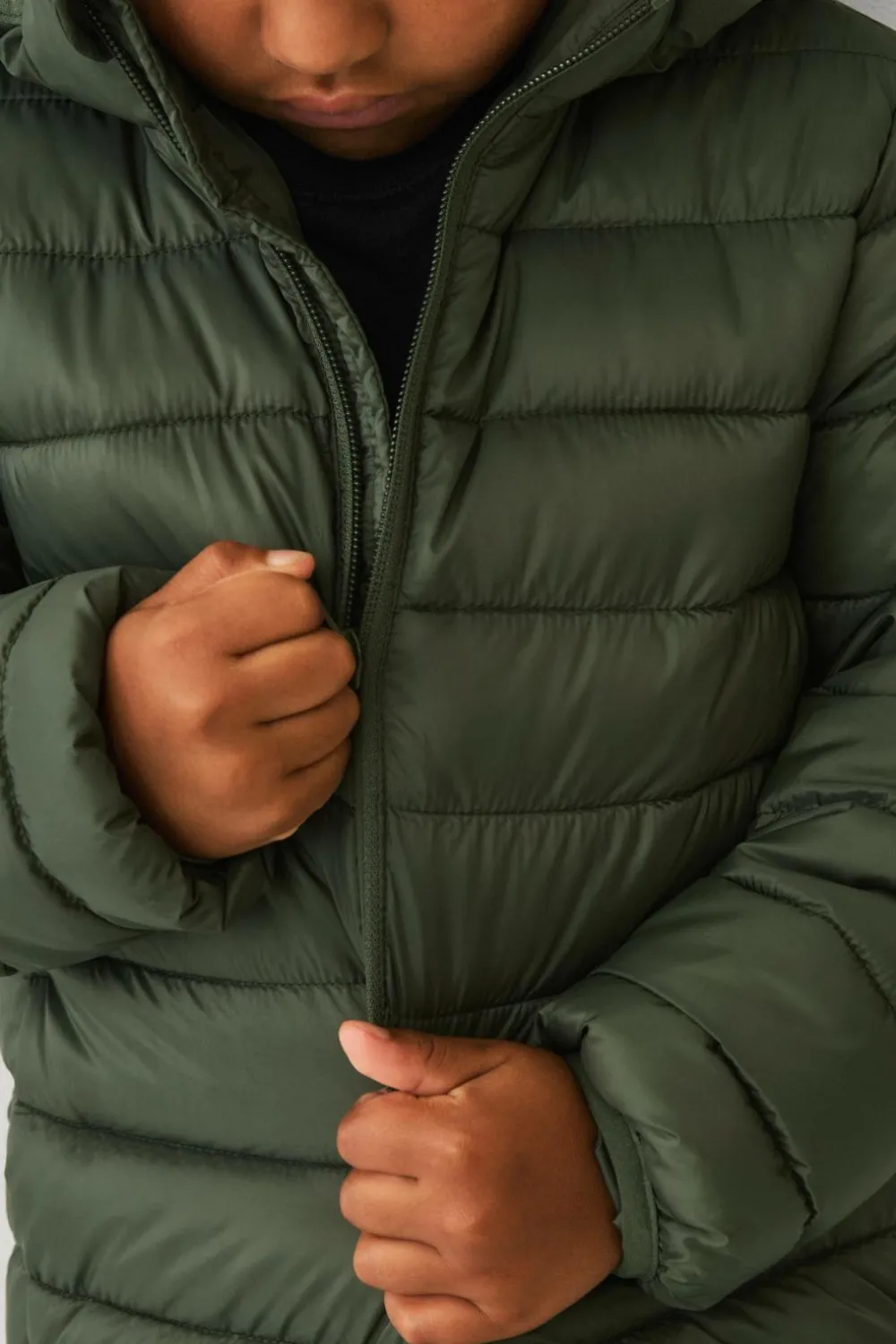 Ellos Overtøj>Collection Letvægtsjakke med hætte grøn