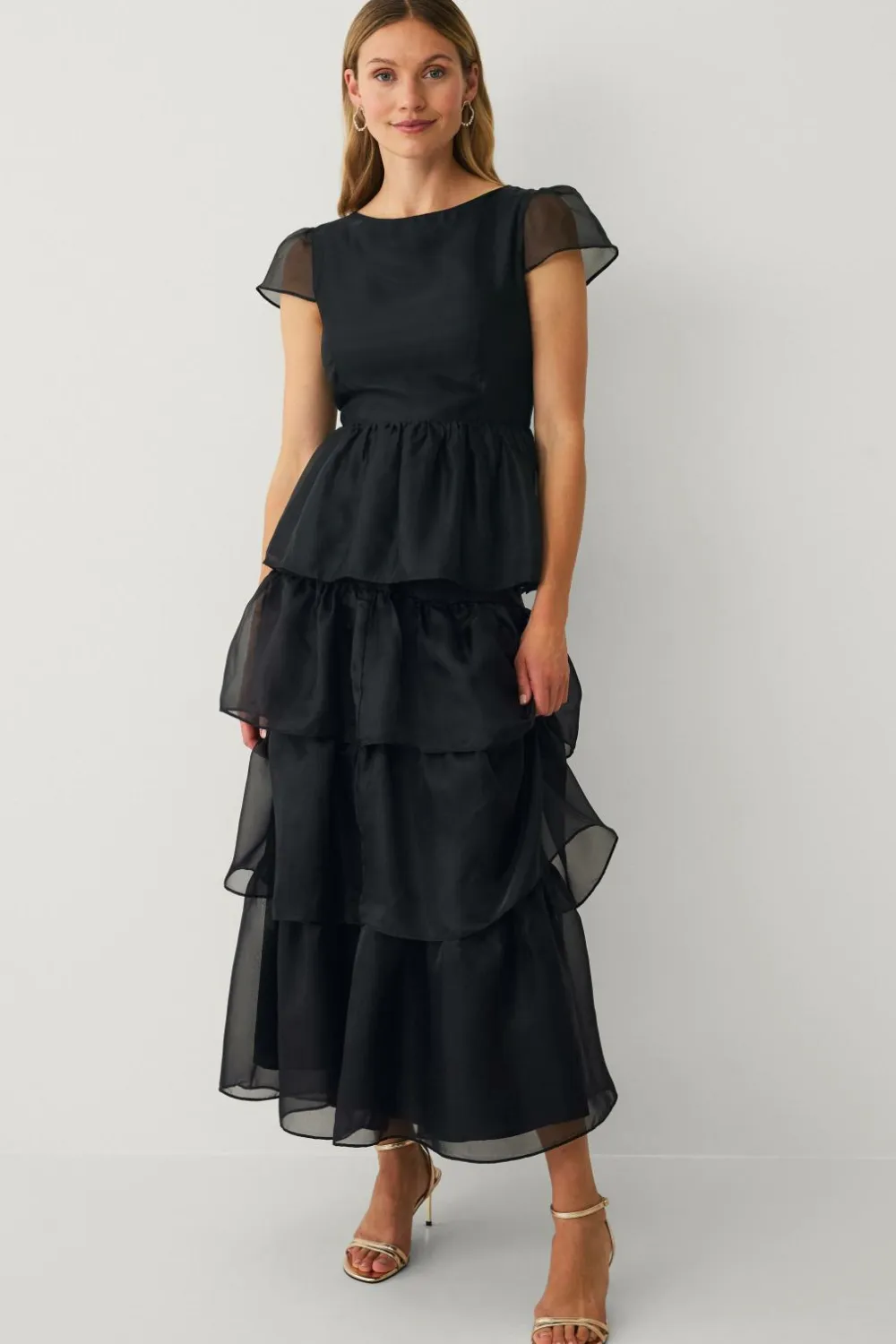Ellos Collection Maxi nederdel med volanter Sort Outlet