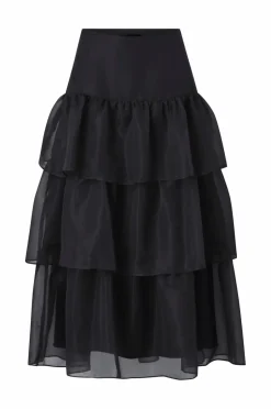 Ellos Collection Maxi nederdel med volanter Sort Outlet