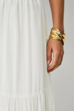 Ellos Collection Maxi nederdel med elastisk talje Hvid Online