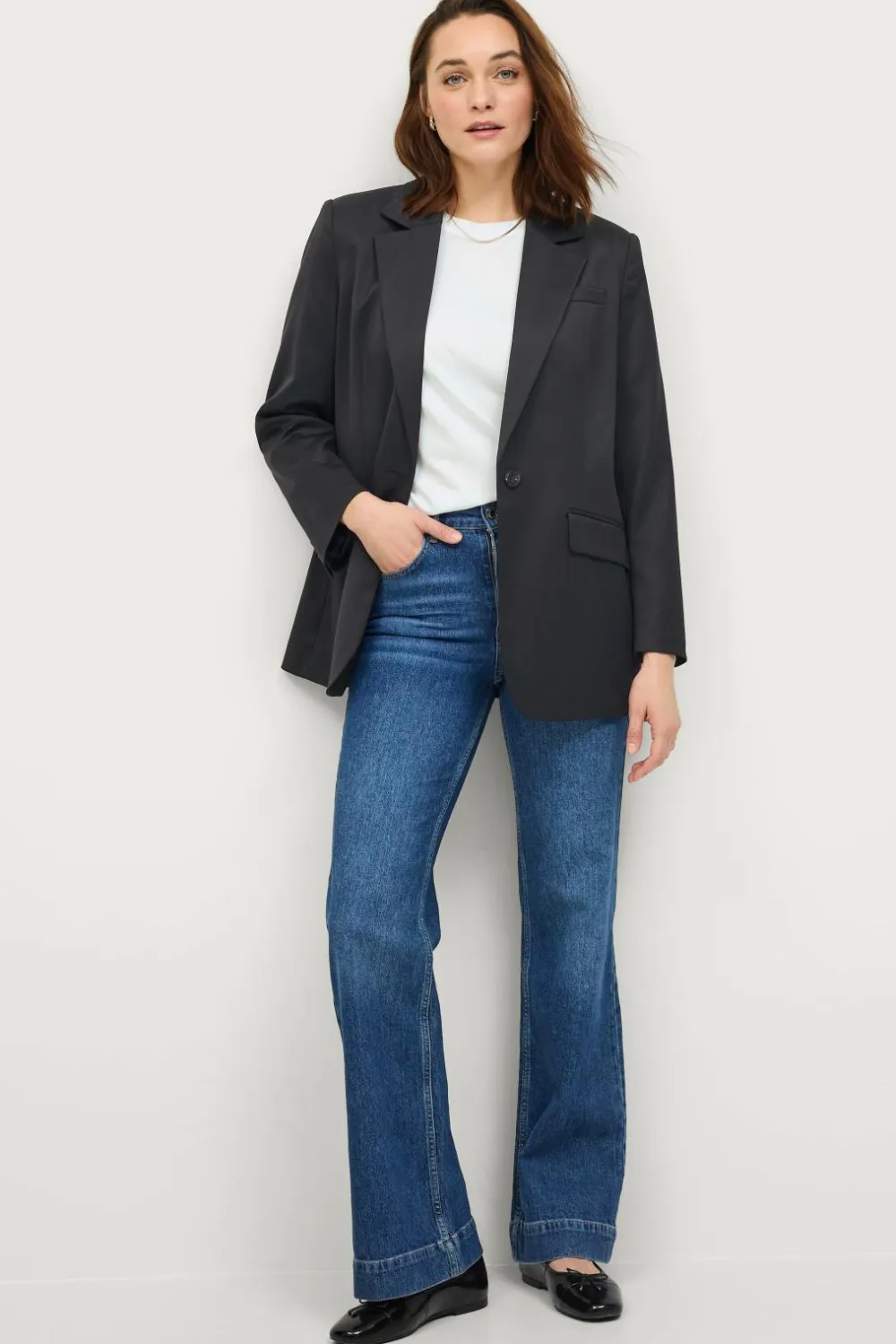 Ellos Collection Med svaj jeans med høj talje Denim blå Sale