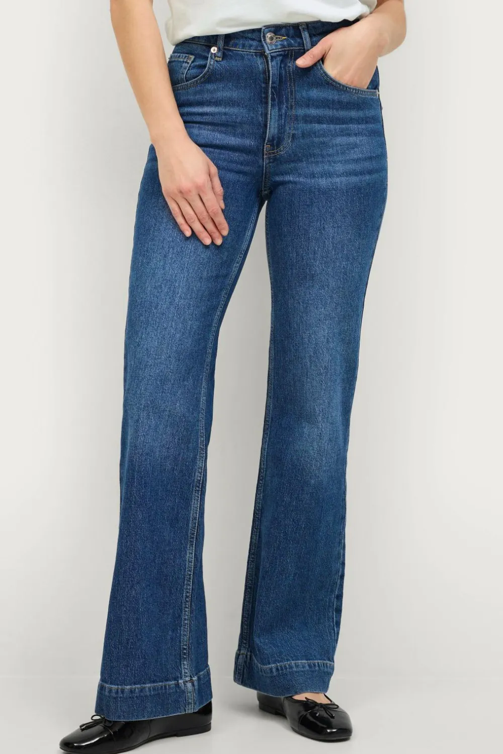 Ellos Collection Med svaj jeans med høj talje Denim blå Sale