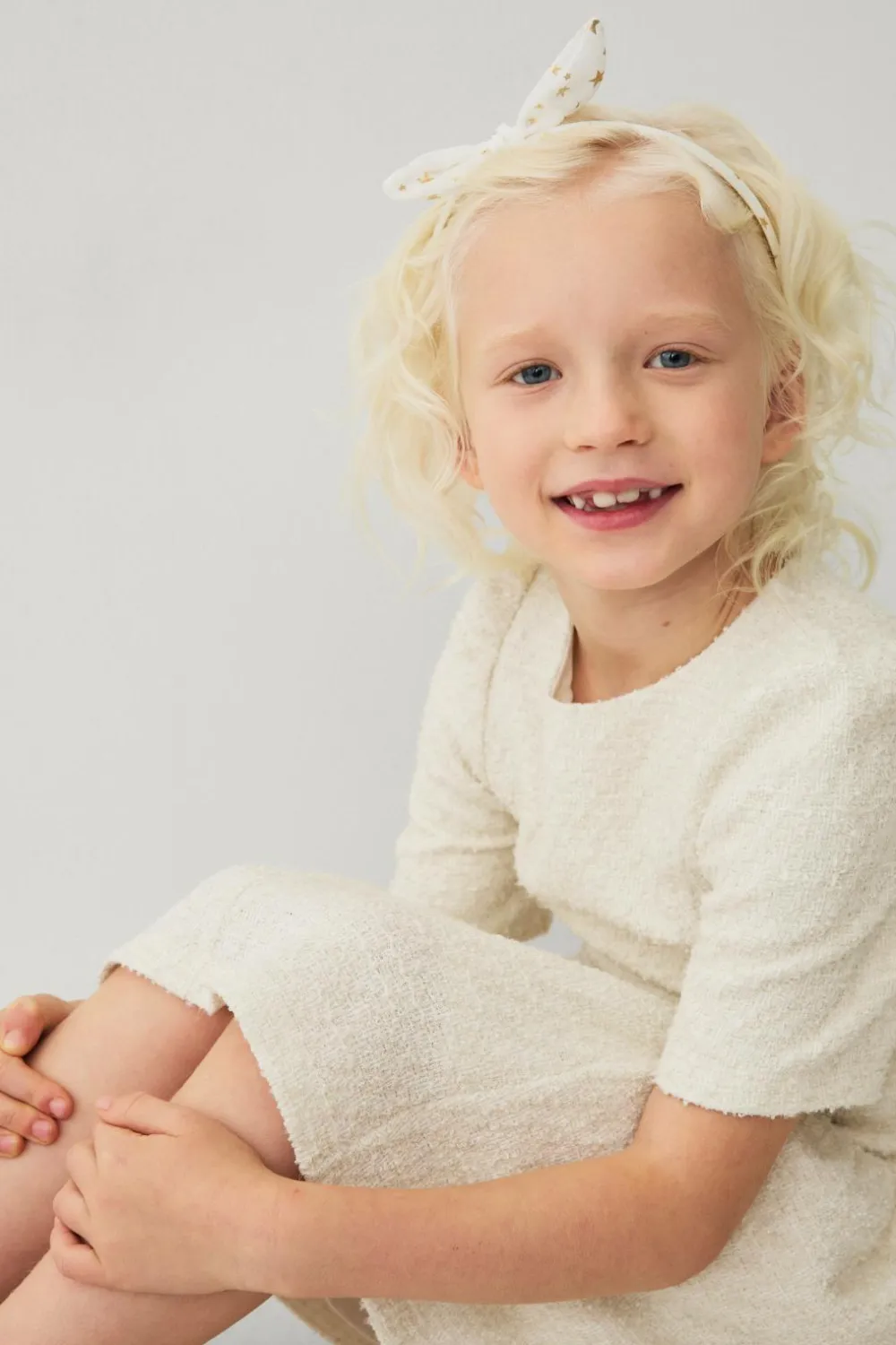 Ellos Kjoler>Collection Mini kjole i tweed Creme