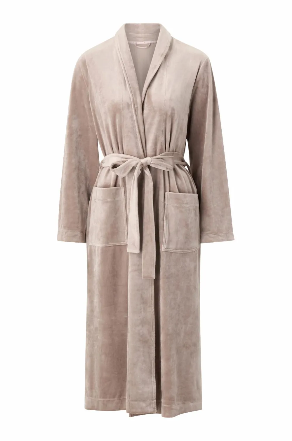 Ellos Collection Morgenkåbe i velour Beige Online