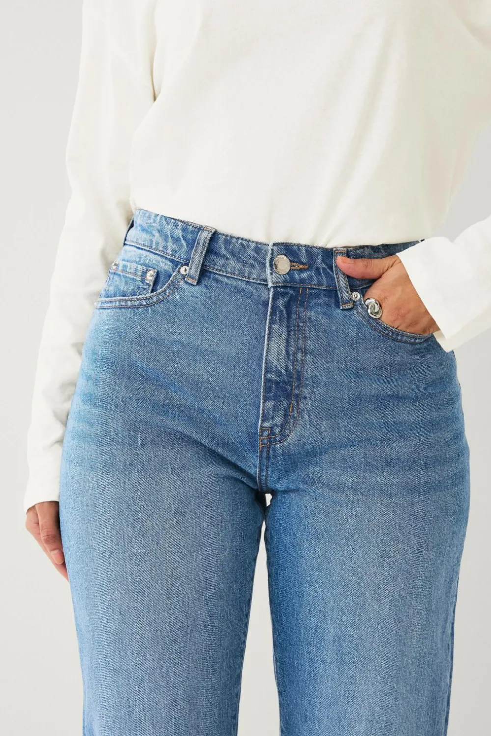 Ellos Collection Morjeans med høj talje Lyseblå
