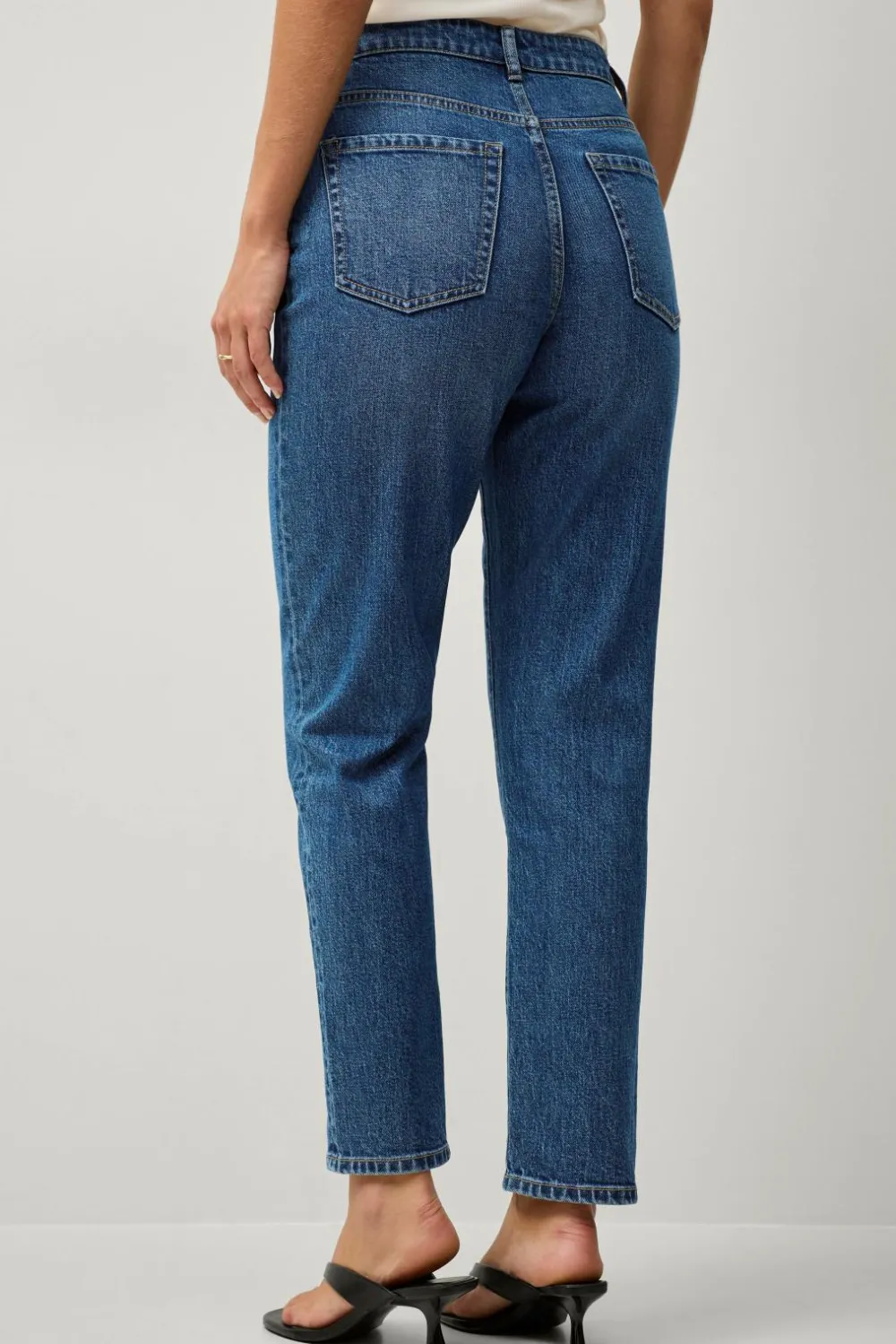 Ellos Jeans>Collection Morjeans med høj talje Mellemblå