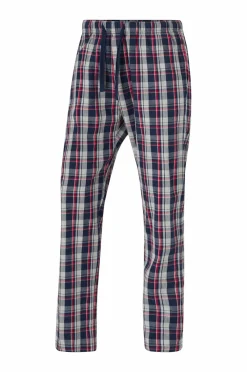 Ellos Collection Natbukser i poplin Blå/gråternet Clearance