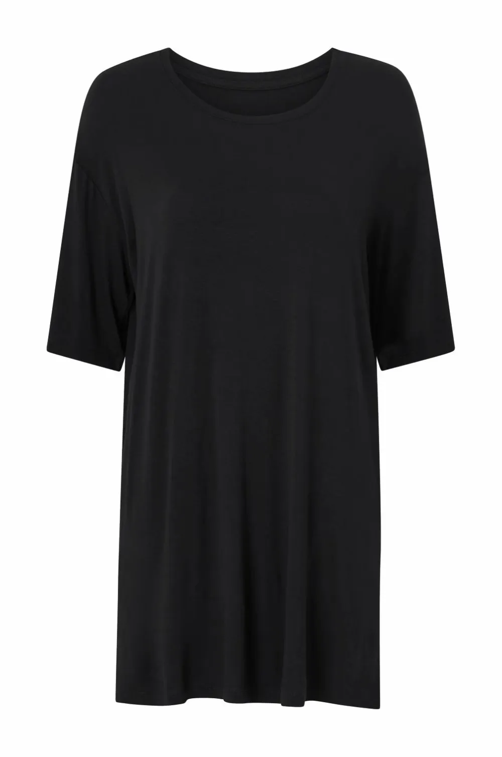 Ellos Collection Natkjole med stort T Sort Discount