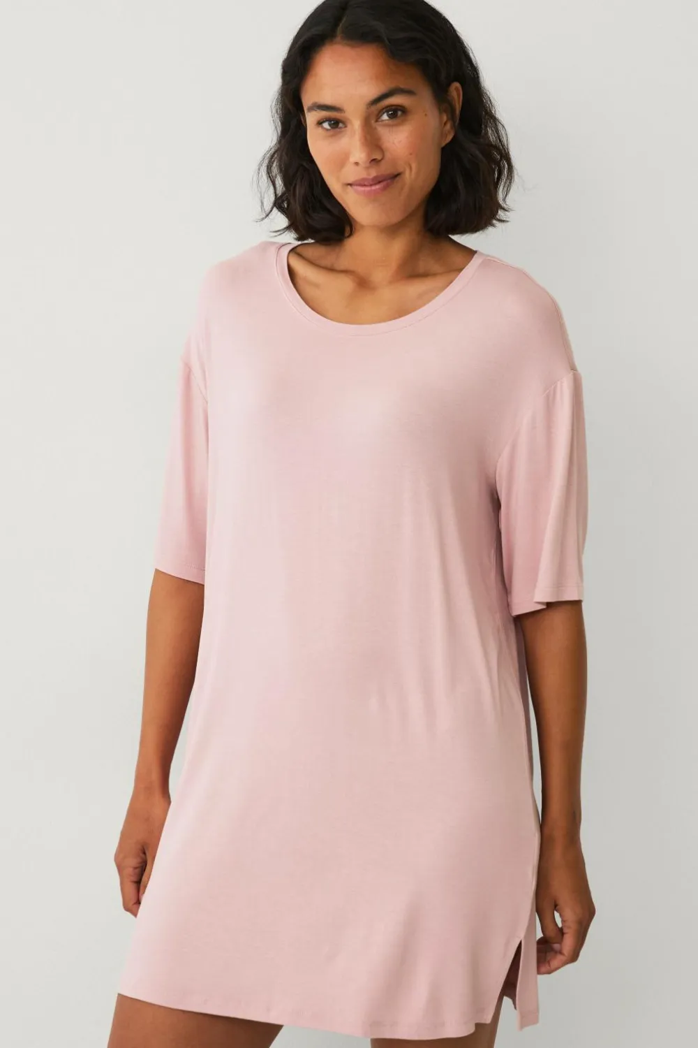 Ellos Nattøj>Collection Natkjole med stort T Rosa