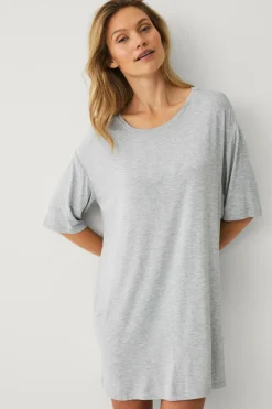 Ellos Collection Natkjole med stort T Grå New