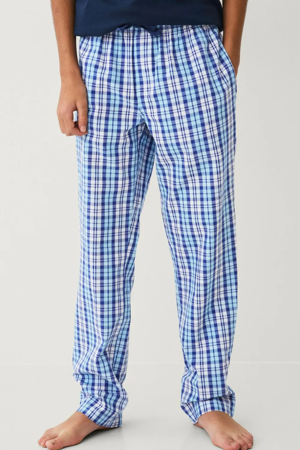 Ellos Nattøj & Homewear>Collection Natbukser Harry i poplin Blåternet