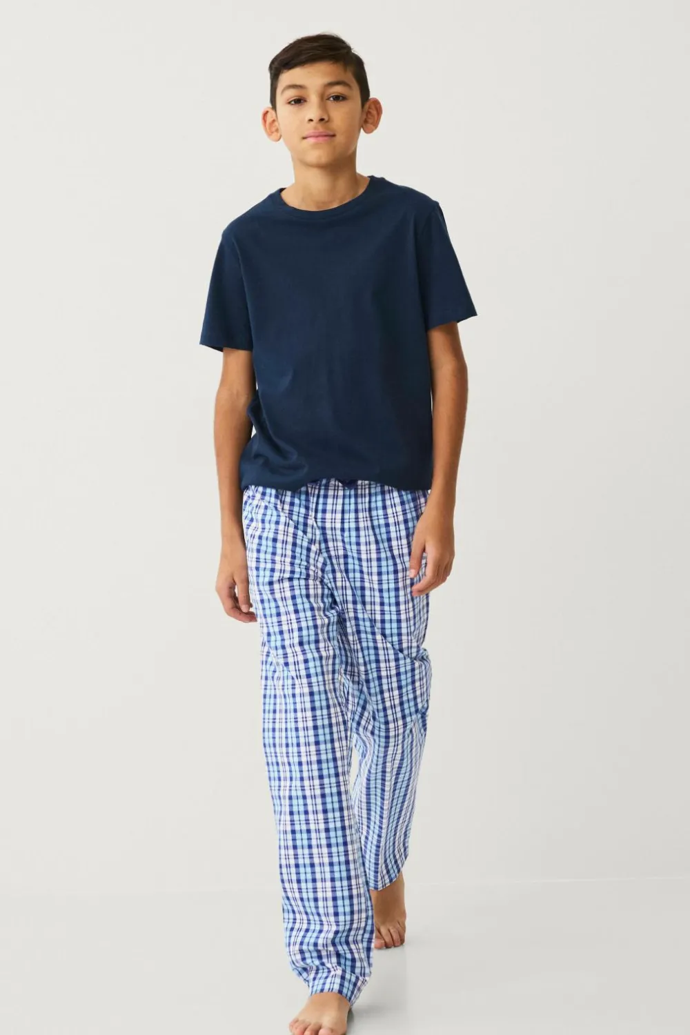 Ellos Nattøj & Homewear>Collection Natbukser Harry i poplin Blåternet