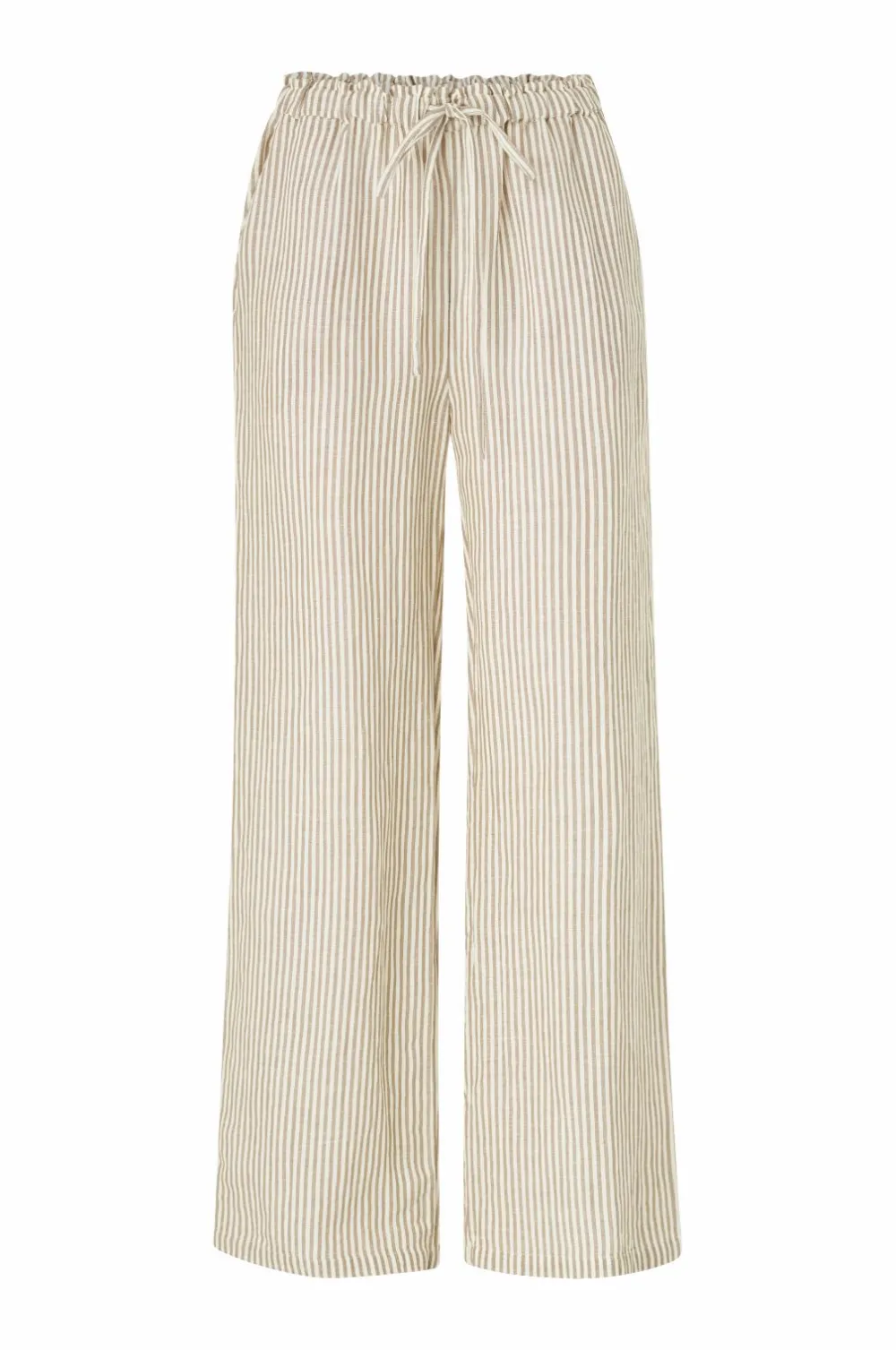 Ellos Collection Natbukser i hørblanding Hvid/beige Online