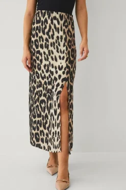 Ellos Collection Nederdel med slids Leopardmønstret New