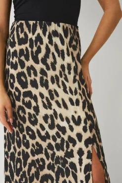 Ellos Collection Nederdel med slids Leopardmønstret New