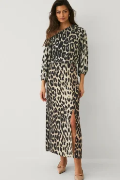 Ellos Collection Nederdel med slids Leopardmønstret New