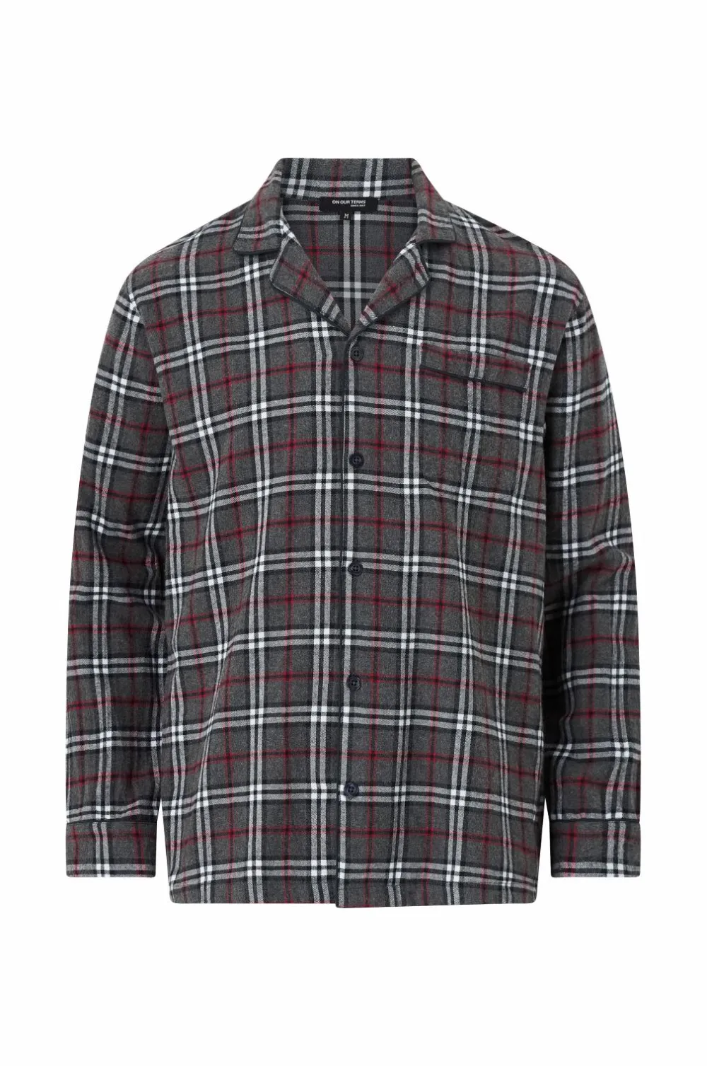 Ellos Collection Pyjamassæt i flonel Grårutig